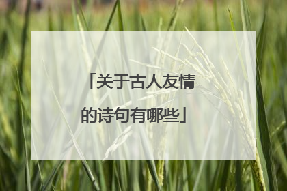 关于古人友情的诗句有哪些