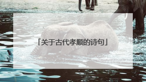 关于古代孝顺的诗句