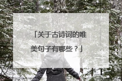 关于古诗词的唯美句子有哪些？