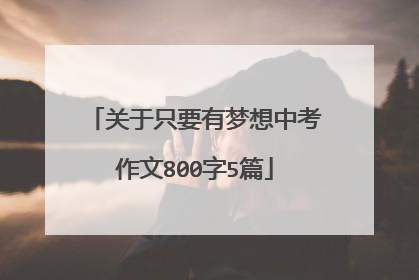 关于只要有梦想中考作文800字5篇
