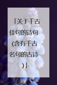 关于千古佳句的诗句(含有千古名句的古诗)