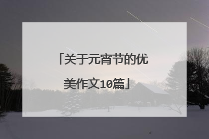 关于元宵节的优美作文10篇