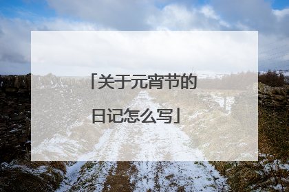 关于元宵节的日记怎么写