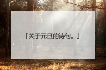关于元旦的诗句。