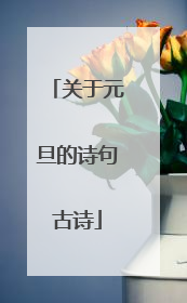 关于元旦的诗句古诗