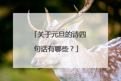 关于元旦的诗四句话有哪些？