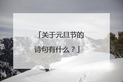 关于元旦节的诗句有什么？