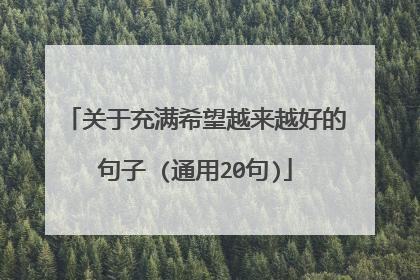 关于充满希望越来越好的句子 (通用20句)