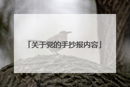 关于党的手抄报内容