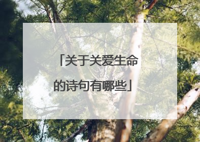 关于关爱生命的诗句有哪些