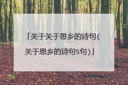 关于关于思乡的诗句(关于思乡的诗句5句)
