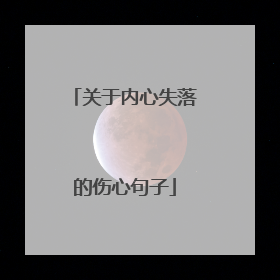 关于内心失落的伤心句子