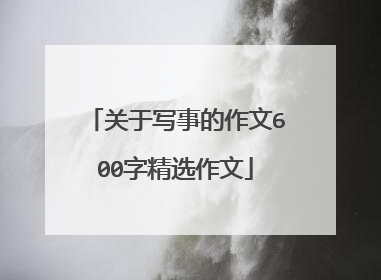 关于写事的作文600字精选作文