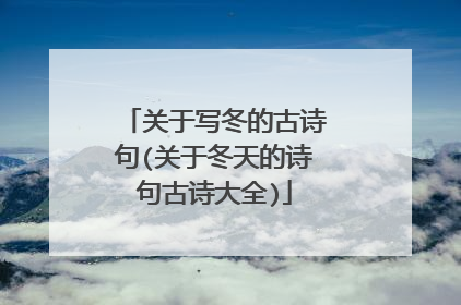 关于写冬的古诗句(关于冬天的诗句古诗大全)