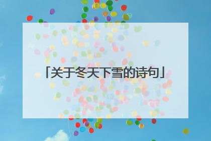 关于冬天下雪的诗句