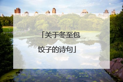 关于冬至包饺子的诗句