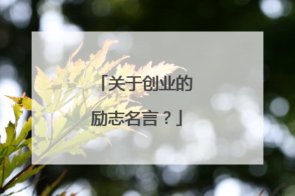 关于创业的励志名言？