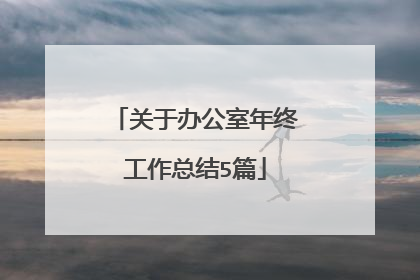 关于办公室年终工作总结5篇