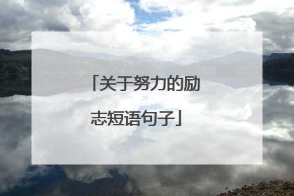 关于努力的励志短语句子
