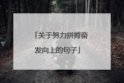 关于努力拼搏奋发向上的句子