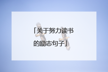 关于努力读书的励志句子