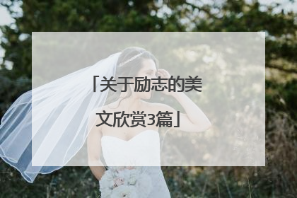 关于励志的美文欣赏3篇
