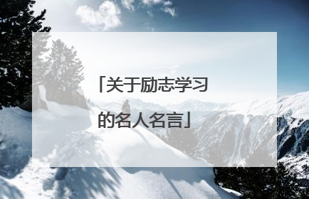 关于励志学习的名人名言