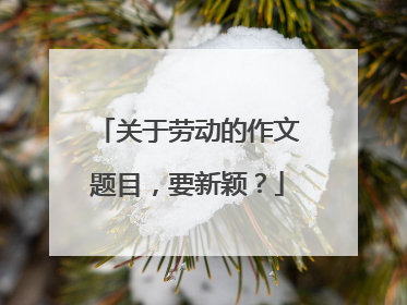 关于劳动的作文题目，要新颖？