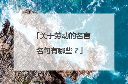 关于劳动的名言名句有哪些？