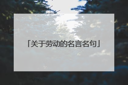 关于劳动的名言名句