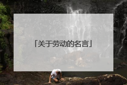 关于劳动的名言