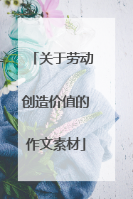 关于劳动创造价值的作文素材