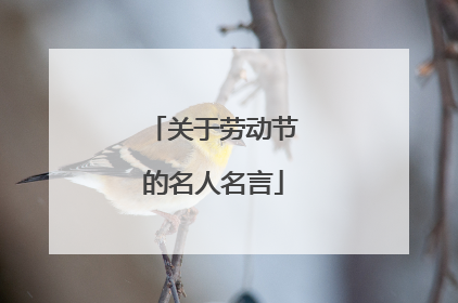 关于劳动节的名人名言