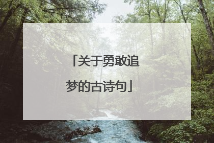 关于勇敢追梦的古诗句