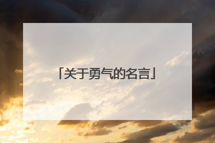 关于勇气的名言