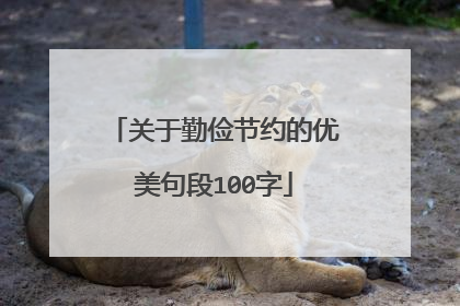 关于勤俭节约的优美句段100字