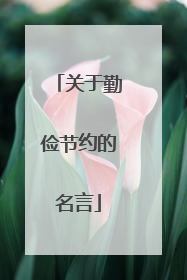 关于勤俭节约的名言