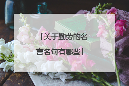 关于勤劳的名言名句有哪些