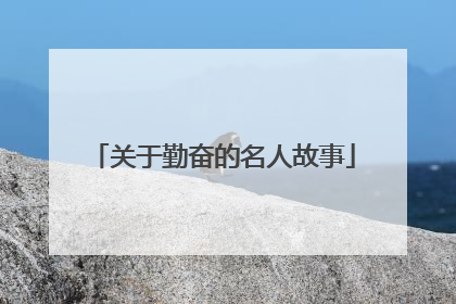 关于勤奋的名人故事