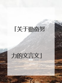 关于勤奋努力的文言文