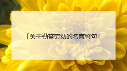 关于勤奋劳动的名言警句