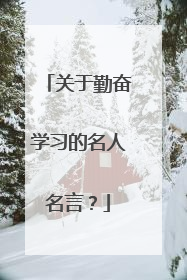 关于勤奋学习的名人名言?