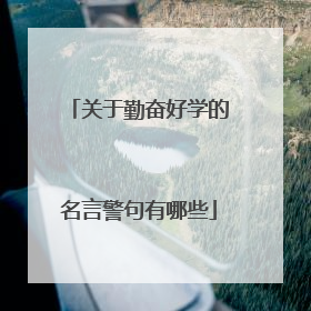 关于勤奋好学的名言警句有哪些