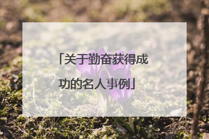 关于勤奋获得成功的名人事例