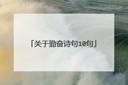 关于勤奋诗句10句