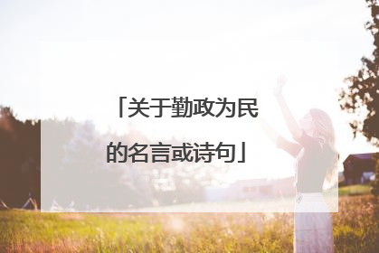 关于勤政为民的名言或诗句