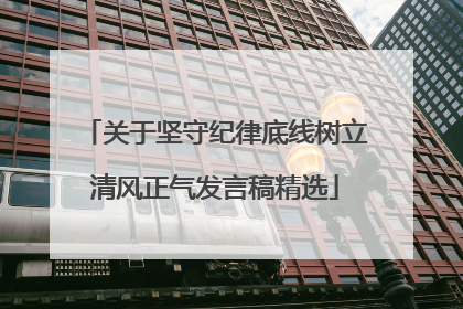 关于坚守纪律底线树立清风正气发言稿精选