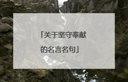 关于坚守奉献的名言名句