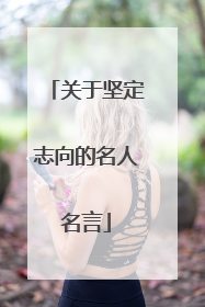 关于坚定志向的名人名言