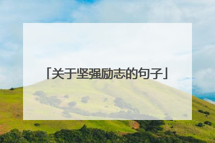 关于坚强励志的句子